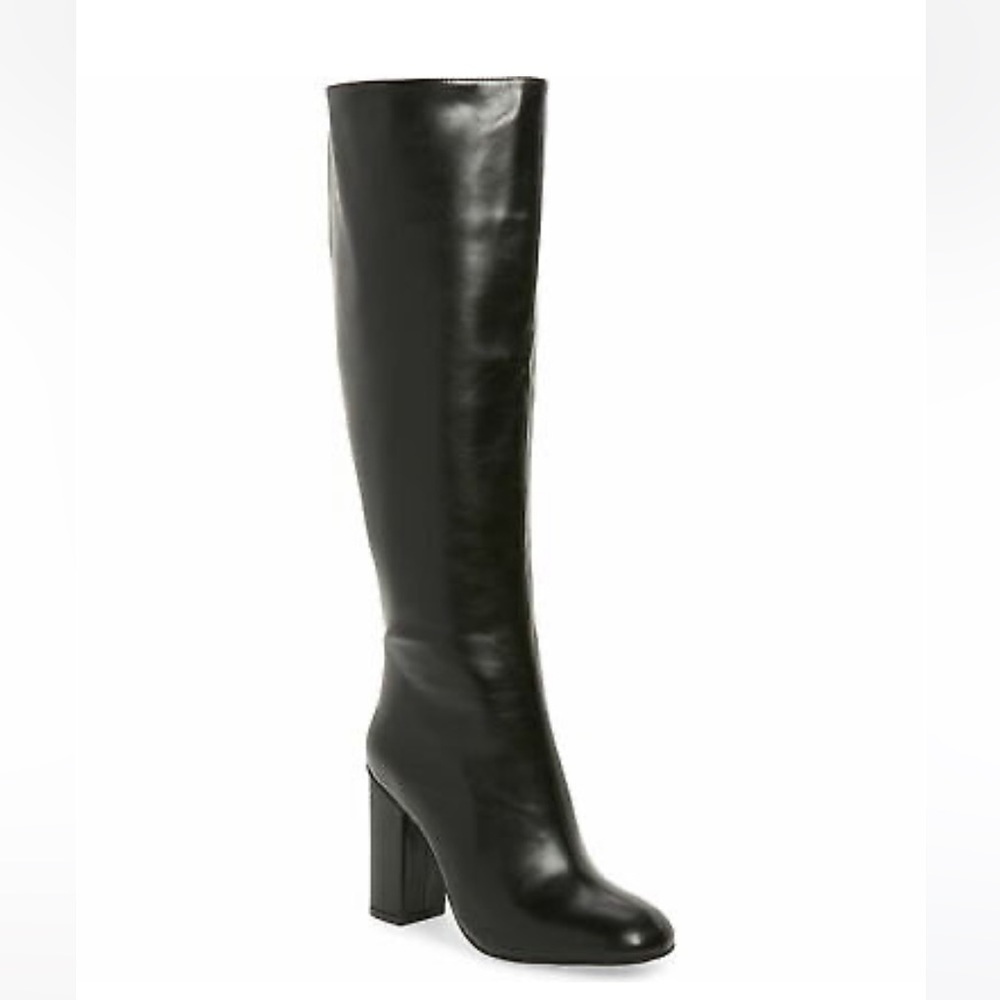 NWT Jeffrey Campbell Bandera Women Knee 4” High Heel Boots, Black, Size 6M